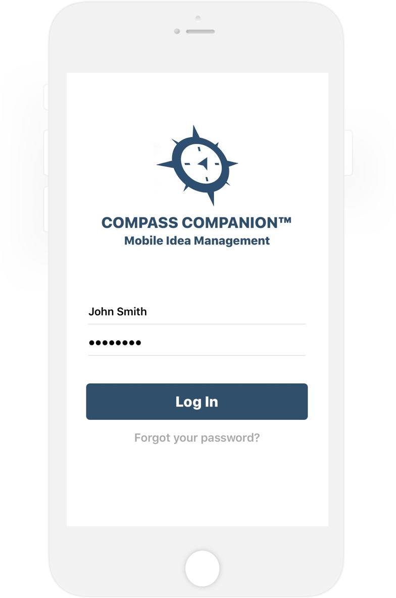Screenshot of Compass Companion login screen